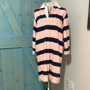 Abercrombie & Fitch Pink and Navy Rugby Cloth